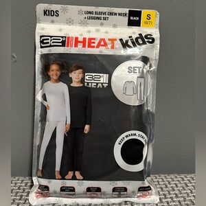 NEW 32 Degrees Heat Kids Thermal Set - Black Kid Size 6-7